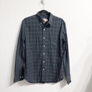 Brooks Brothers Tartan Plaid Colorblock Button Down Shirt Medium Navy Blue Green